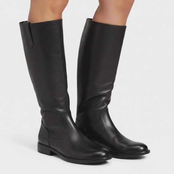 Born Shoes - Born Shaunie Tall Wide Shaft Genuine Leather Boots in Black Women’s Size 6